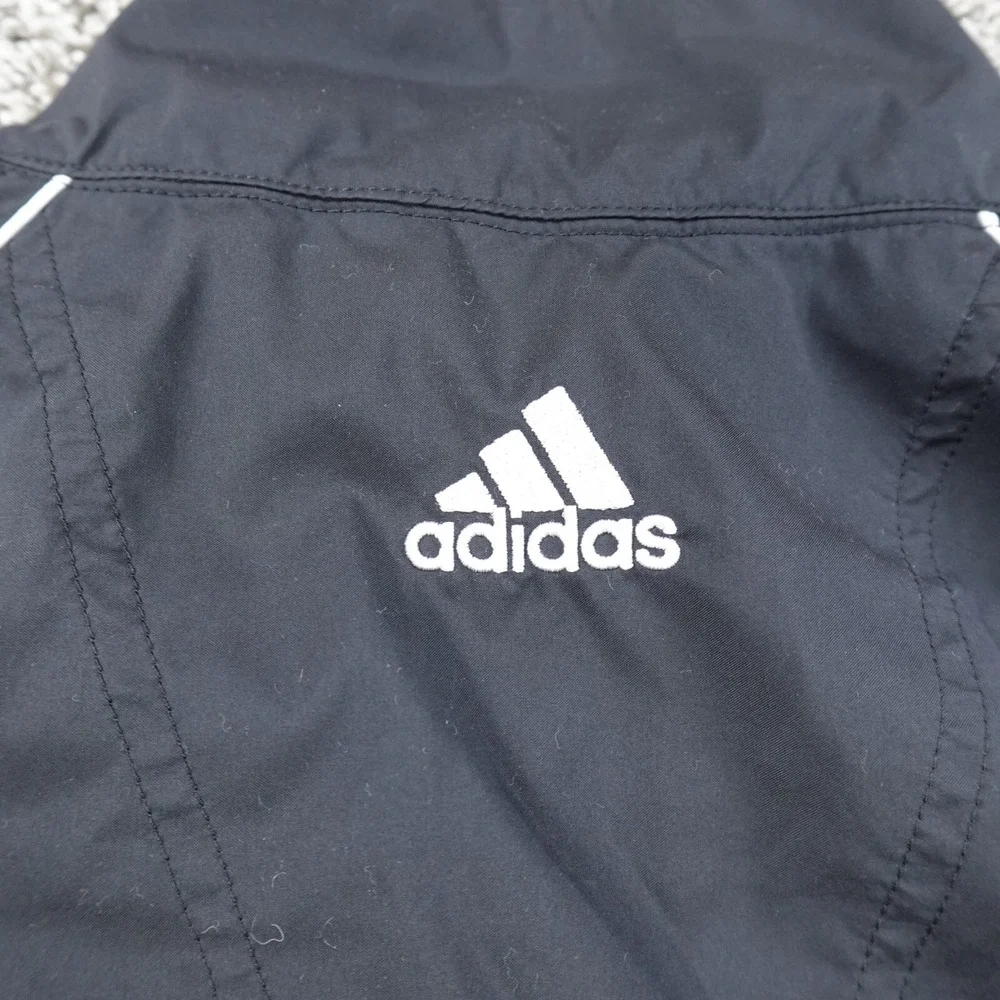 Adidas Jacket Mens L Black Climaproof‎ Zip Track Windbreaker Bomber Athletic Gym